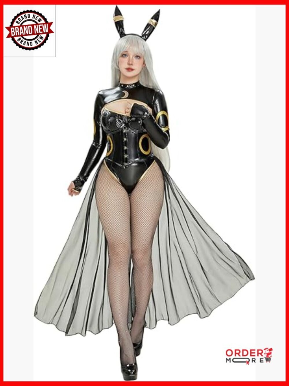 Anime Cosplay Costume Bodysuit with Skirt Headband Tail Size Small